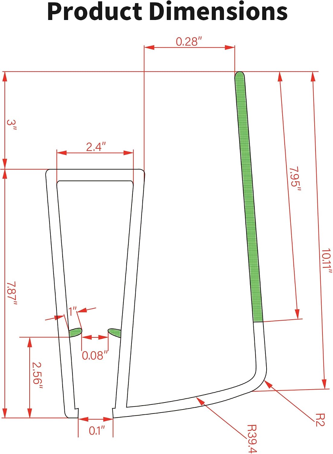 Bathroom Shower Glass Door Bottom Seal Strip, 2PCS 36 Inch Long Clear PVC Seal Strips for 5/16"(8mm) - 3/8"(10mm) Thick Framless Glass Door Panel