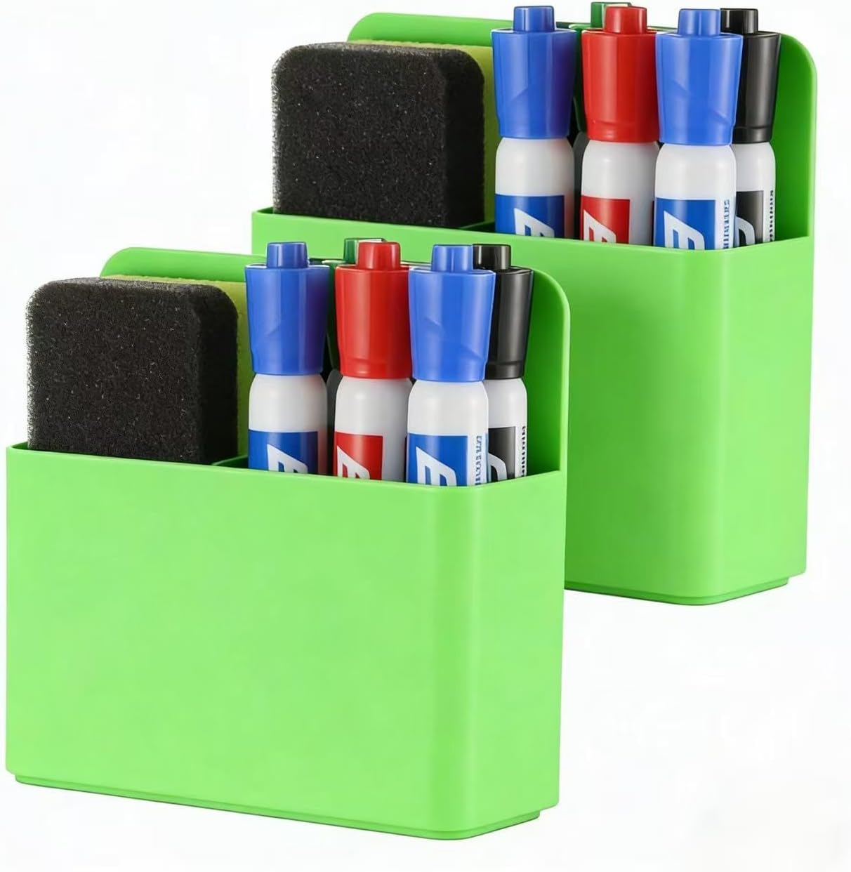 Camelmother 2Pcs Magnetic Dry Erase Marker Holder For Whiteboard Fridge | 2Slots Locker Accessories Teacher Classroom Must Haves Fridge magnets
