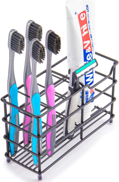 Toothbrush Holder for Bathrooms,Black | Stainless Steel 5 Slot