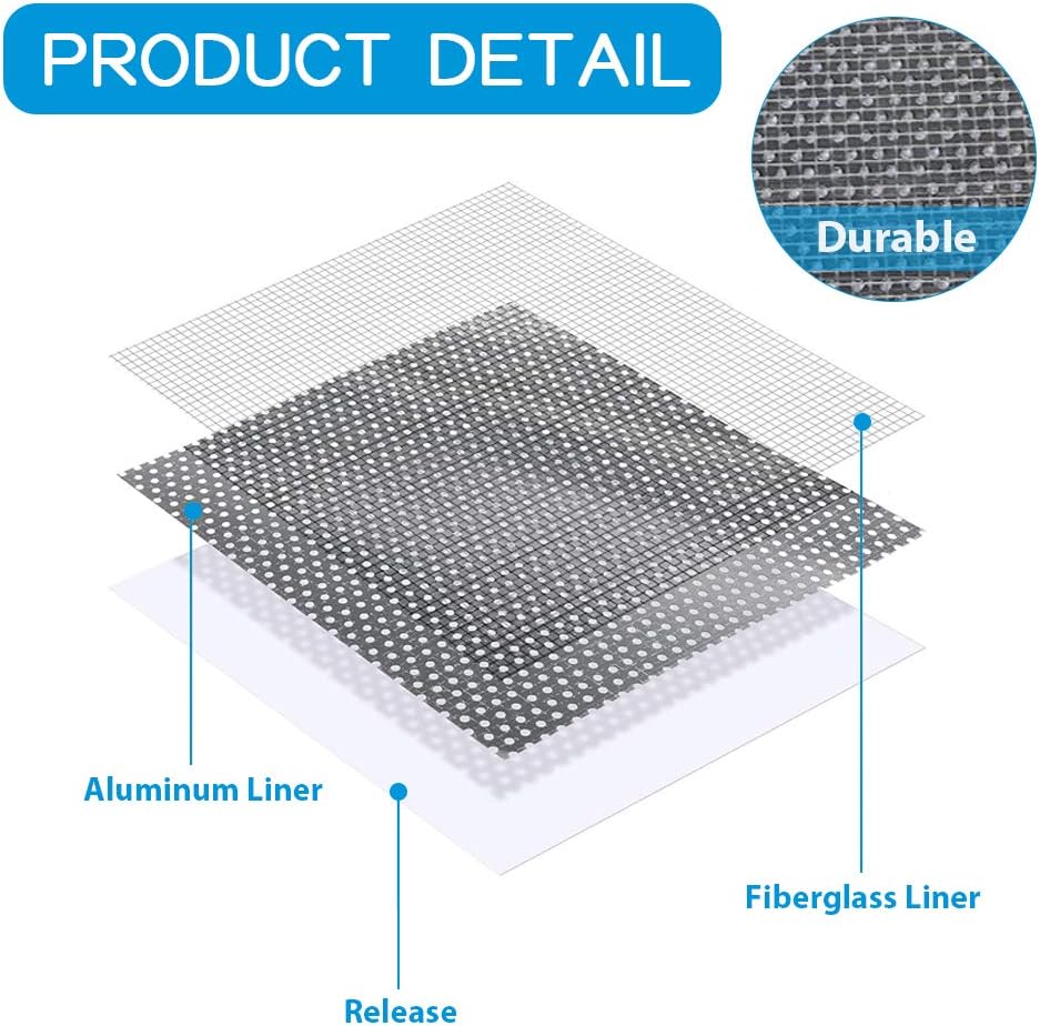Drywall Repair Kit 20 Pack Aluminum Wall Repair Patch Kit, 2/4/6/8 inch Fiber Mesh Over Galvanized Plate, Dry Wall Hole Repair Patch Metal Patch with Extended Self-Adhesive Mesh (20 Pcs)