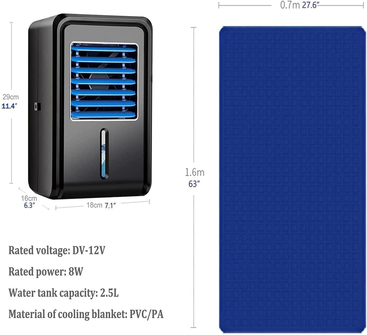 Electric Air Cooling Mat for Bed, Bed Cooling System with Remote 2.5L Water Tank & Adjustable 4 Speeds Water Injection Circulating Ice Mat for Bedrooms/Dormitories/Hotels(Single Size 160 * 70cm)