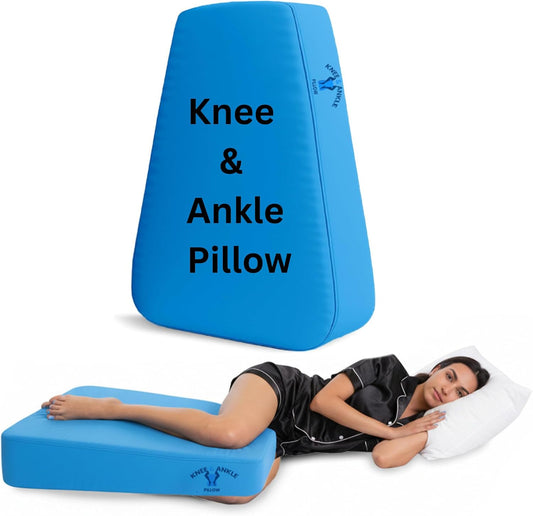 Small 4" Thick Knee Support, Back Support, Ankle Support, Lumbar Support for Side Sleepers - Trapezoid Shape Light Weight and Cozy Pillow - Hypoallergenic Knee Pillow