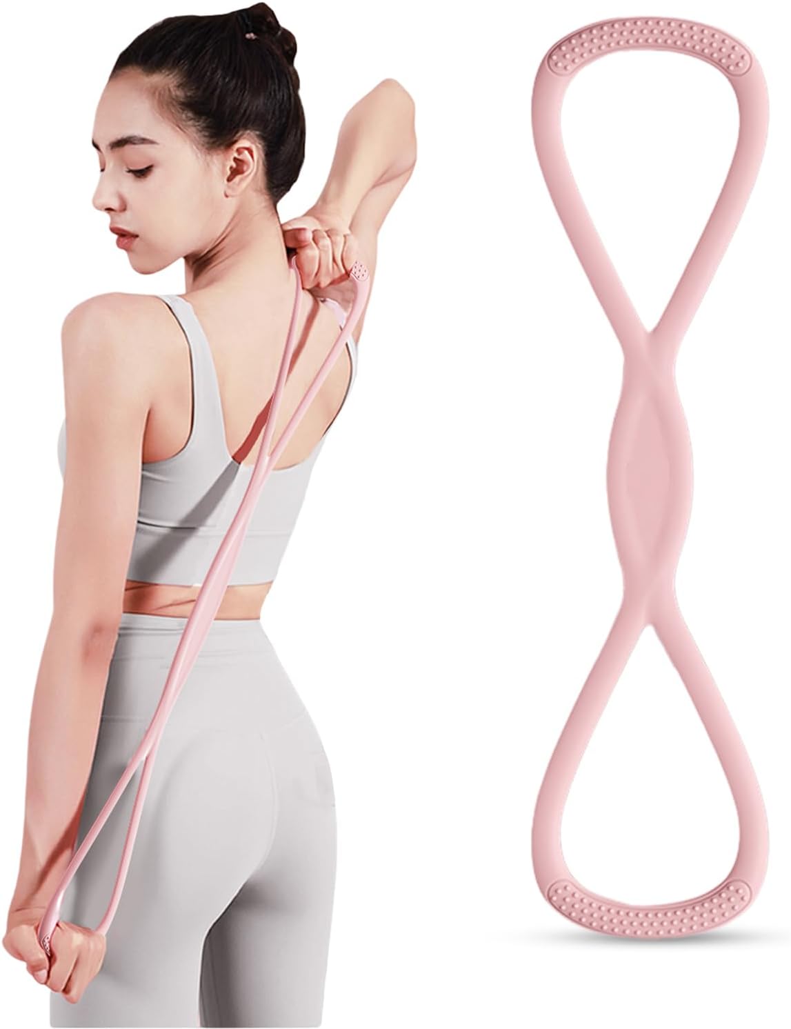 Figure 8 Resistance Band, Figure 8 Resistance Bands for Women Men,Resistance Band Figure for Working Out, Non-Slip Handles, Home Gym, Yoga & Physical Therapy