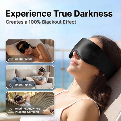 100% Blackout Weighted Sleep Mask: 3D Contoured Eye Mask with Full Coverage for Lash Extension - Soft Memory Foam,Adjustable Size - Eye Cover for Airplane Travel Essential,Meditation Blindfold