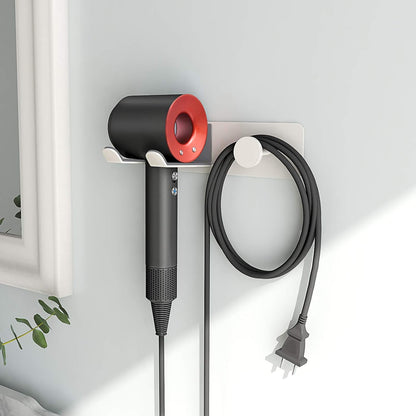 Hair Dryer Holder Wall Mounted, Stainless Steel Self Adhesive Blow Dryer Holder Rack for Dyson Supersonic Hair Dryer,Black