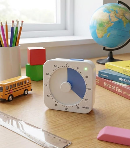 60 Minute Visual Timer for Kids - Premium Countdown Timer with Magnetic Back & Pause Function, Silent Operation for Classroom Teaching Home, Time Management Tool(Batteries Included) (Green)