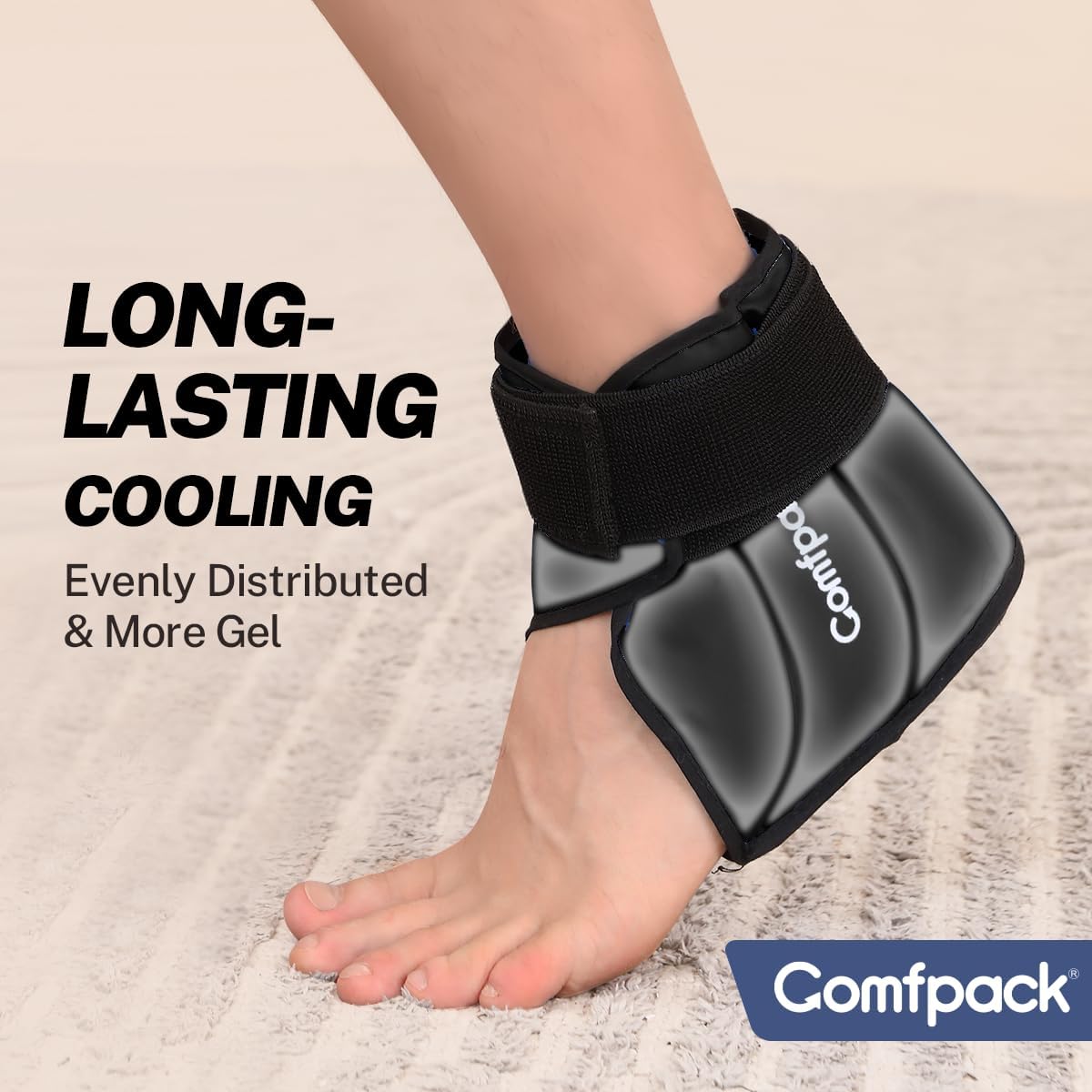 Comfpack Heel Ice Pack Wrap for Plantar Fasciitis Relief, Ankle Ice Pack | FSA Eligible, Ice Pack for Injures Reusable, Gel Cold Pack Warp for Achilles Tendonitis, Swelling, Ankle Sprain, Heel Pain