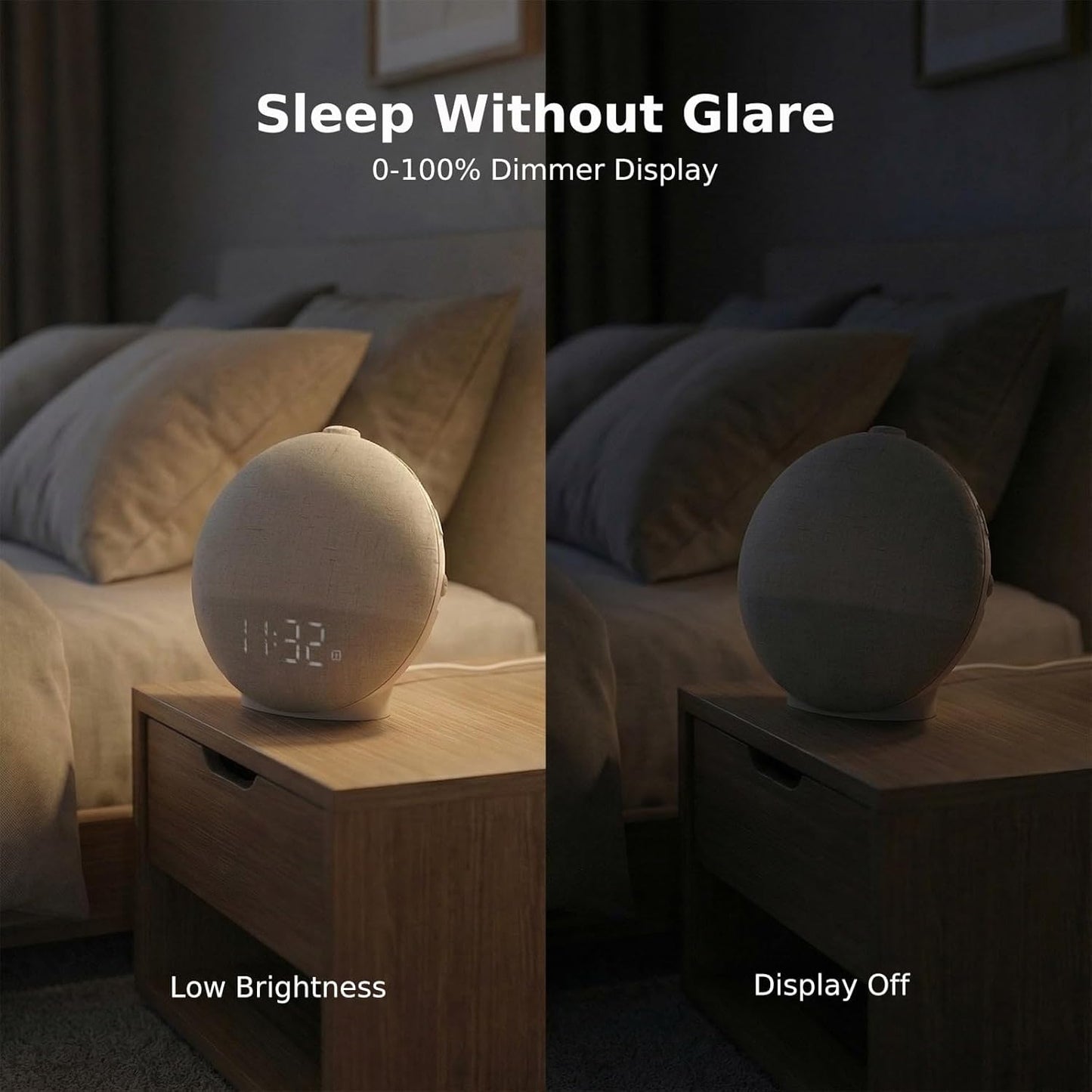 Sunrise Alarm Clock with Sound Machine, Natural Wake Up Light with Night Light, 30 Sleep Sounds, White Noise Machine Alarm Clocks for Bedrooms, Heavy Sleepers