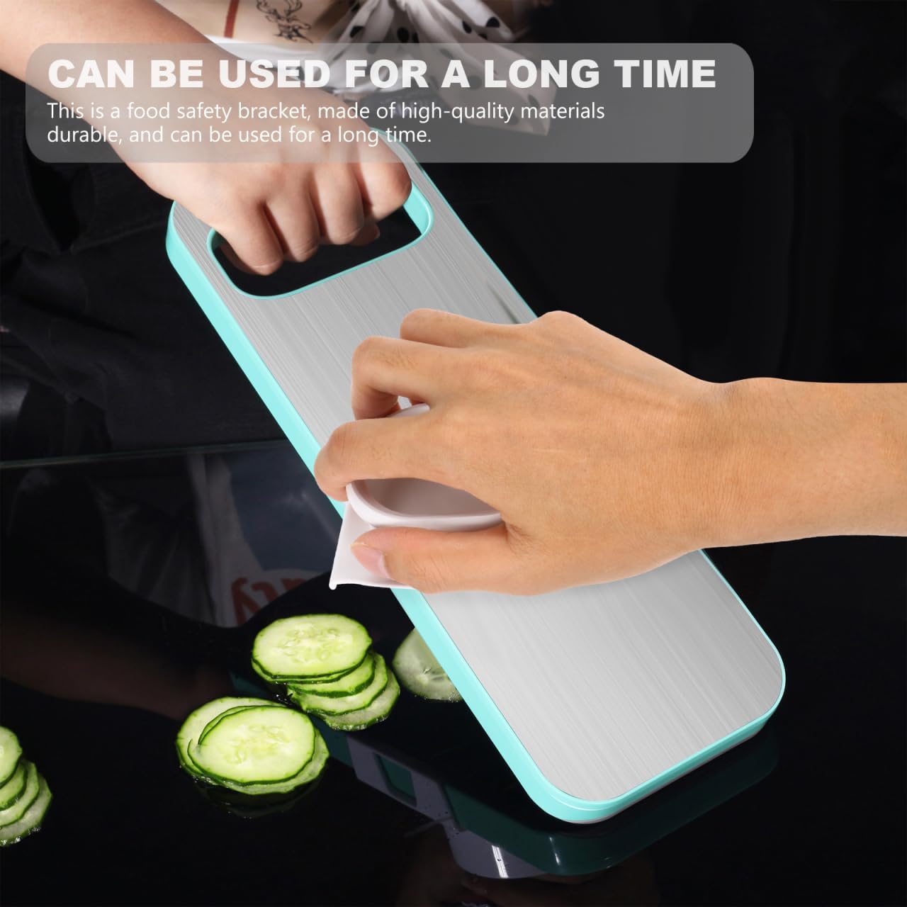 Hemoton Food Safety Holder for Mandoline Slicer Set of 2 Plastic Finger Guard for Vegetable Cutting and Grating Kitchen Gadgets 3.74X2.95X1.18In