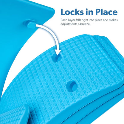 (Blue), Adjustable Lower & Upper Back Stretcher For Lumbar Support Spine Alignment & Back Pain Relief By Renowned Kinesiologist Dr. Sinett