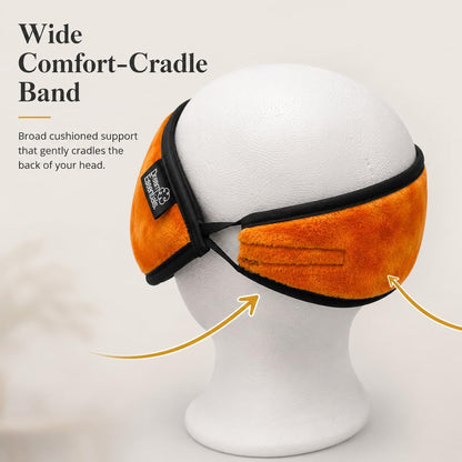 Dream Essentials Utopia Blackout Sleep Mask with Wide Cradle Band, Adjustable Plush Eye Mask for Side Sleepers, Flexible Nose Bridge, Handmade in USA, Travel & Naps