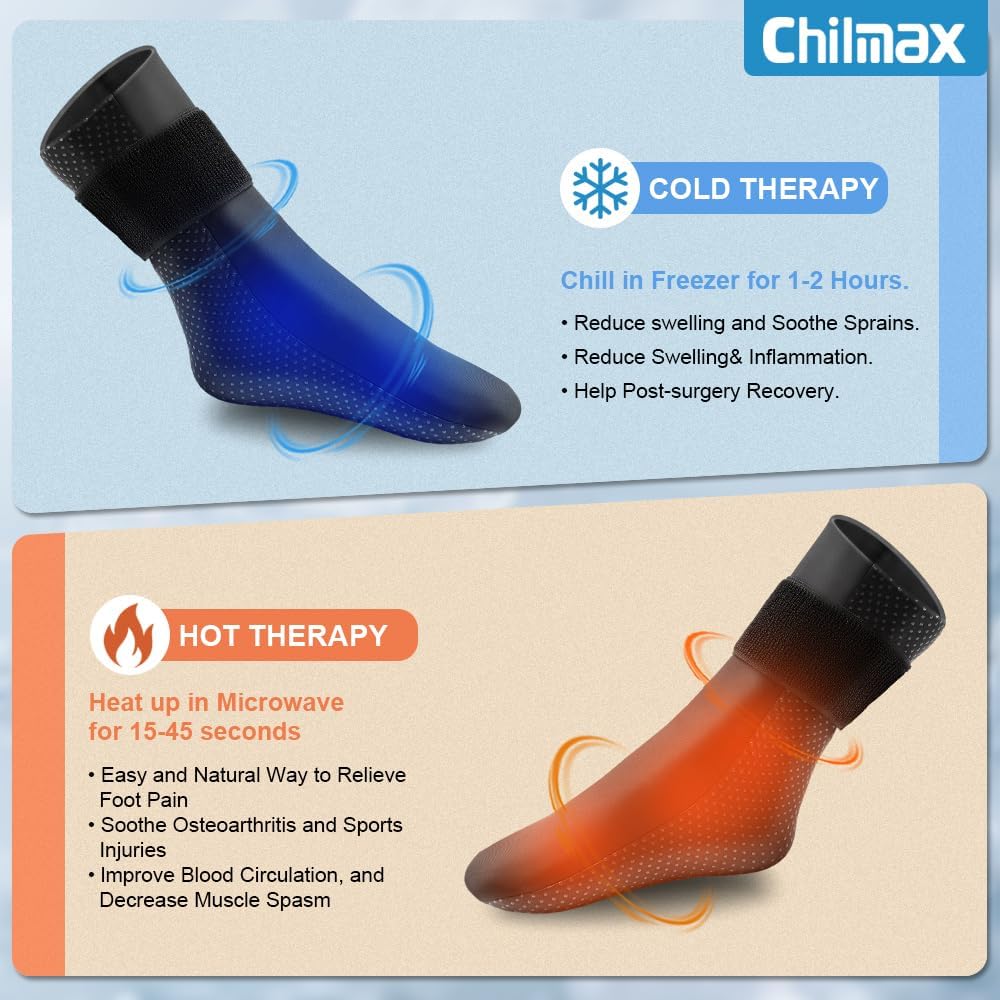 Cooling Sock | Foot Ice Pack Wrap | Cold Therapy Sock for Hot Feet