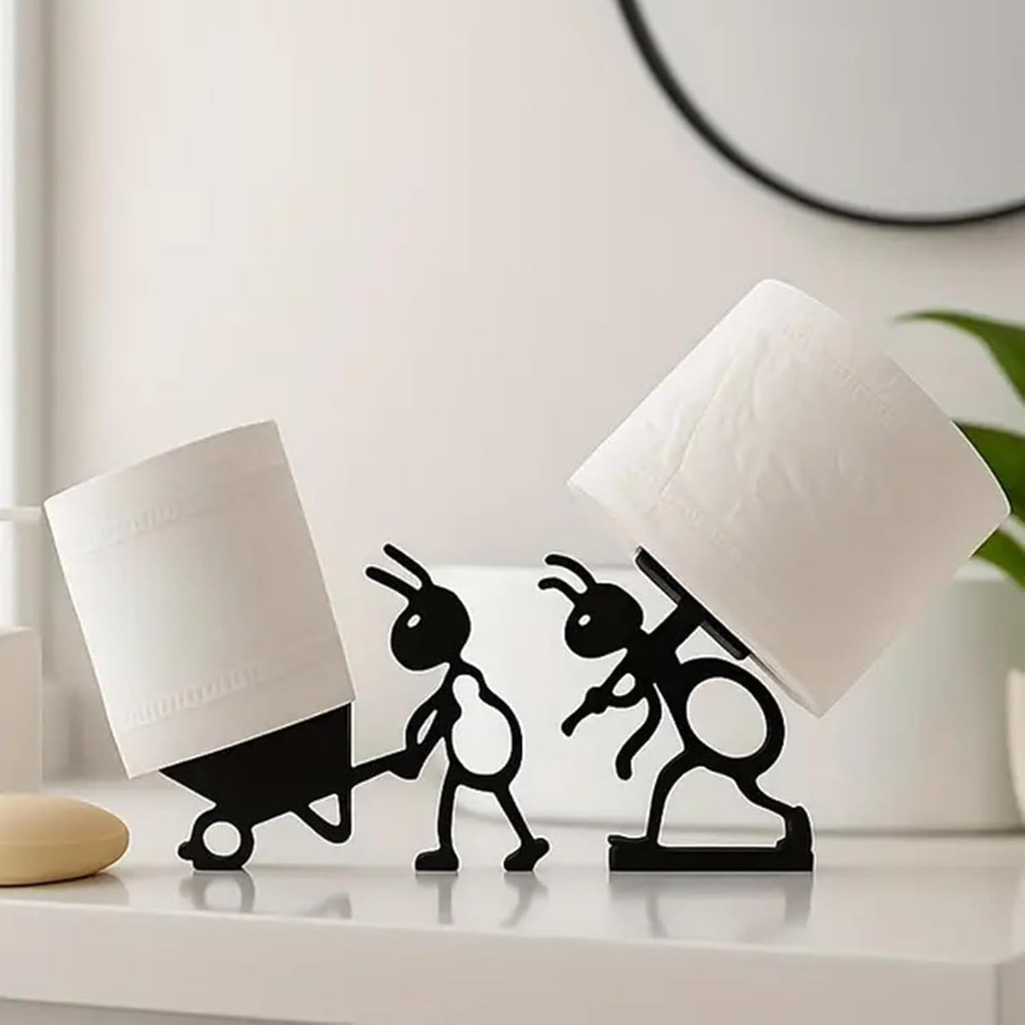 VELENTI Sheep Toilet Roll Holder - Funny Toilet Paper Holders Free Standing Cute Bathroom Decor - Premium 3D Printed Black Sheep Loo Rolls Holder - Hilarious Tissue Paper Roll Storage - Set of 3