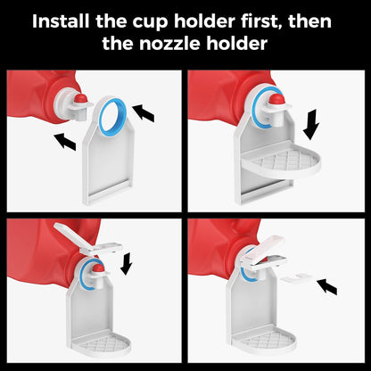 Laundry Detergent Dispenser Cup Holder & Nozzle Force-Saving Switch, Drip Catcher, Soap Dispenser, Room Organization and Storage
