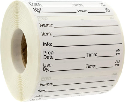 500 Dissolvable Food Prep Labels 1" x 2" Restaurant Quality Food Stickers/Meal Prep Leftovers Containers Organization/Made in The USA
