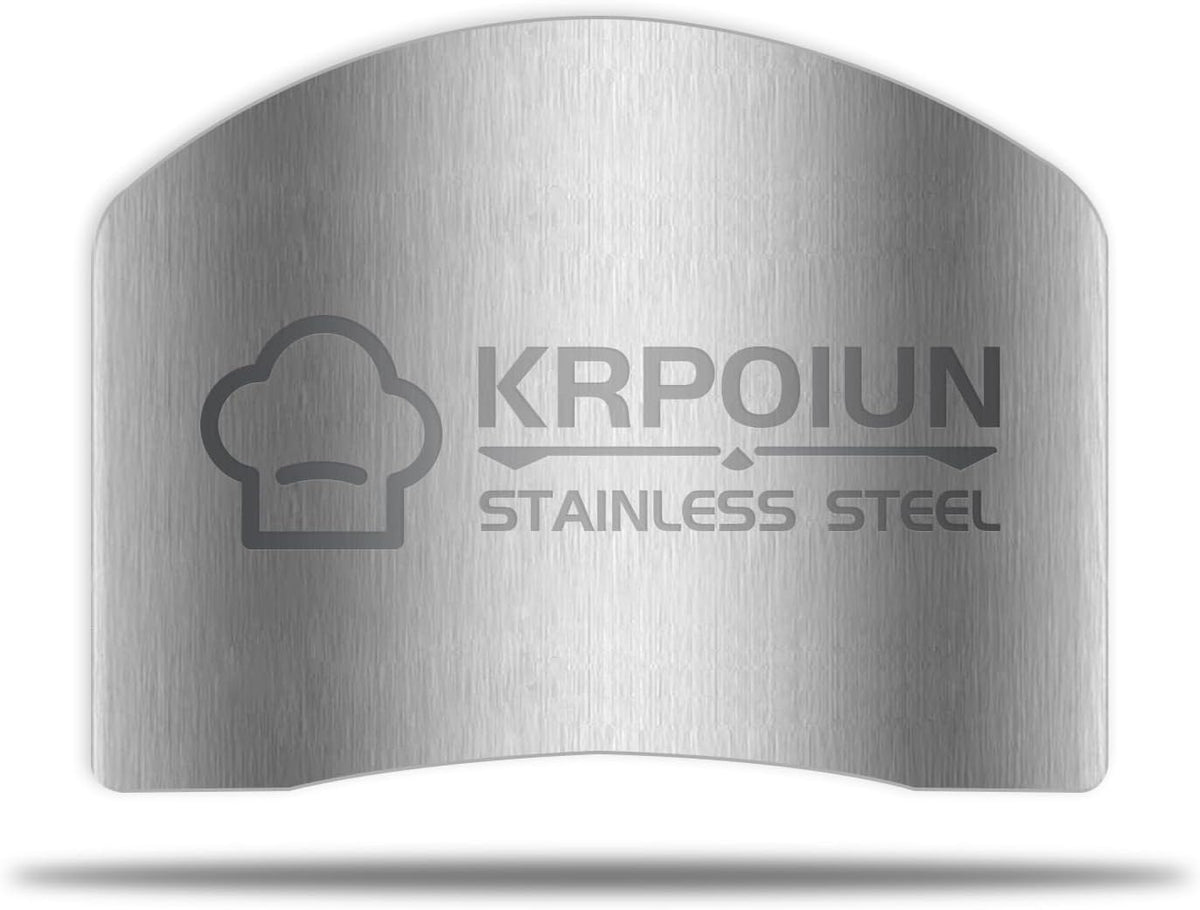 2 Pcs Finger Guard for Cutting aid, Kitchen Tool, Stainless Steel Knife Protector, Adjustable Hand Protect Fingers, Avoid Hurting, Slicing and Chopping, Silver