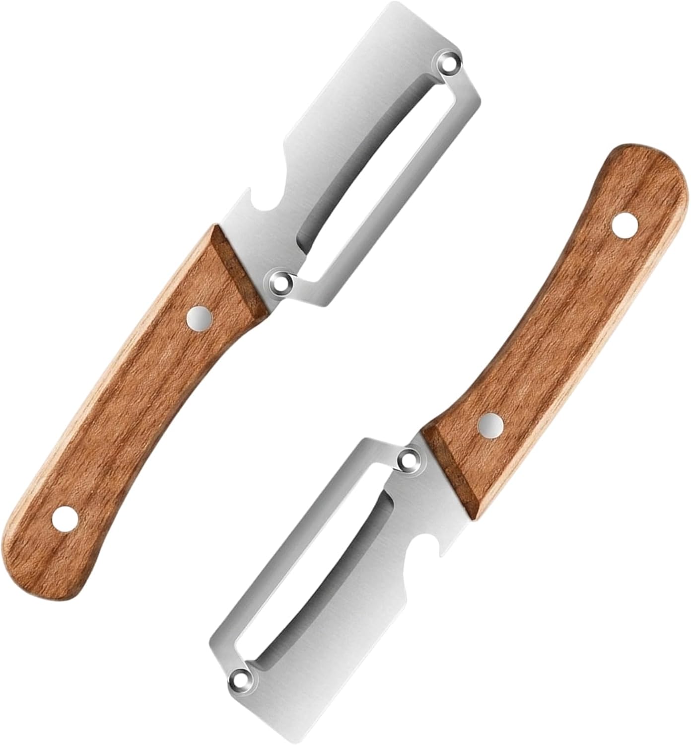2 pcs Peelers for Kitchen, Zero Snag Wooden Kitchen Tool, Multifunctional Vegetable Peeler for Daily Meal Prep and Outdoor Use, Set of Two Zero-Snag Wooden Peelers with Ergonomic Design