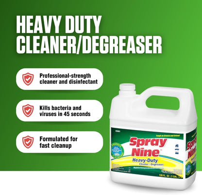 Spray Nine 26832 Heavy Duty Cleaner, Degreaser & Disinfectant for Kitchens, Bathrooms, Yard Equipment, Automotive & Industrial 32 Fl Oz. (Pack of 1)