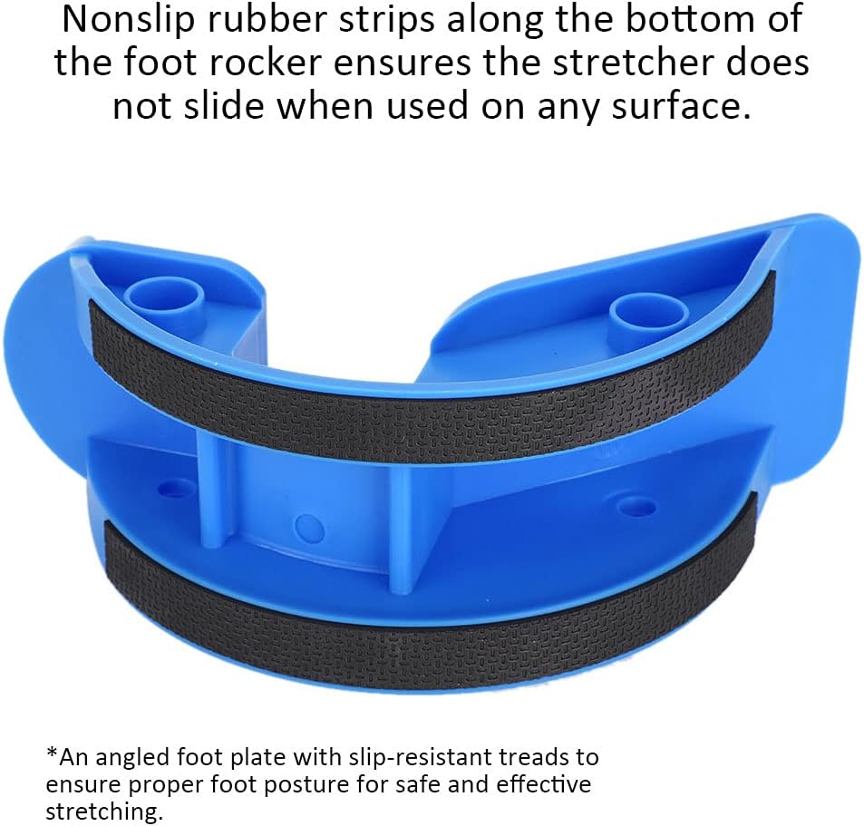Foot Rocker Calf Stretcher Foot Massage Tool ABS Durable Lightweight Wear Slant Board for Home Office Travel Black Rose Red Blue Yellow Optional 27x13x10cm (Blue)