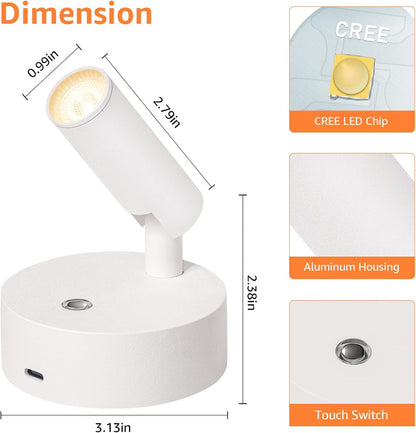 URTOM Wireless LED Spotlight Indoor with Remote Up Lights Indoor Dimmable Picture Light Battery Operated with Timer Rechargeable Spot Lights Accent Uplighting for Plant Wall Art, 1 Pack