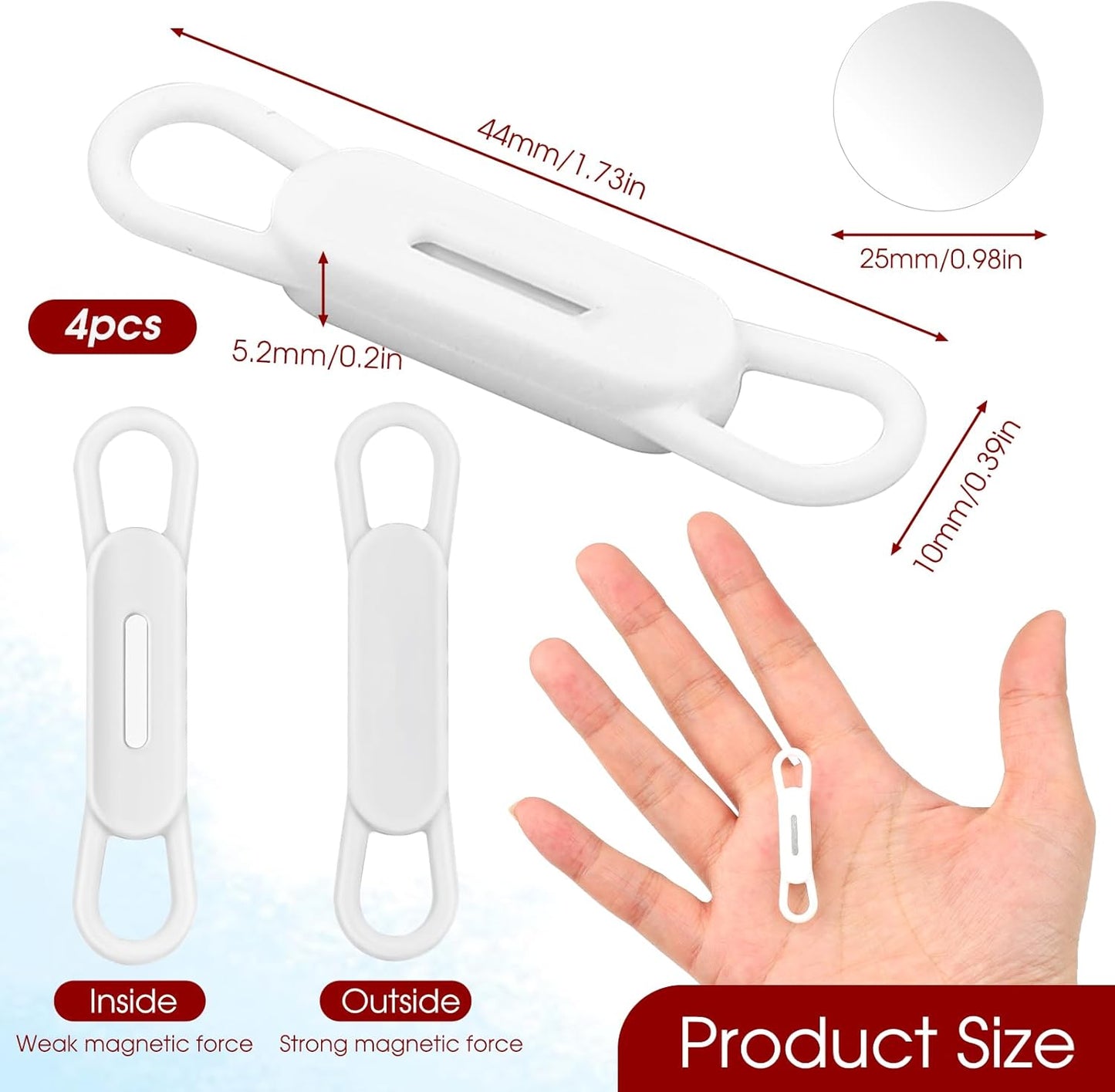 Jeffdad 4 Pcs Silicone Magnetic Pen Pencil Holder, Multicolor, 569778 3 DWxwy9Q9m