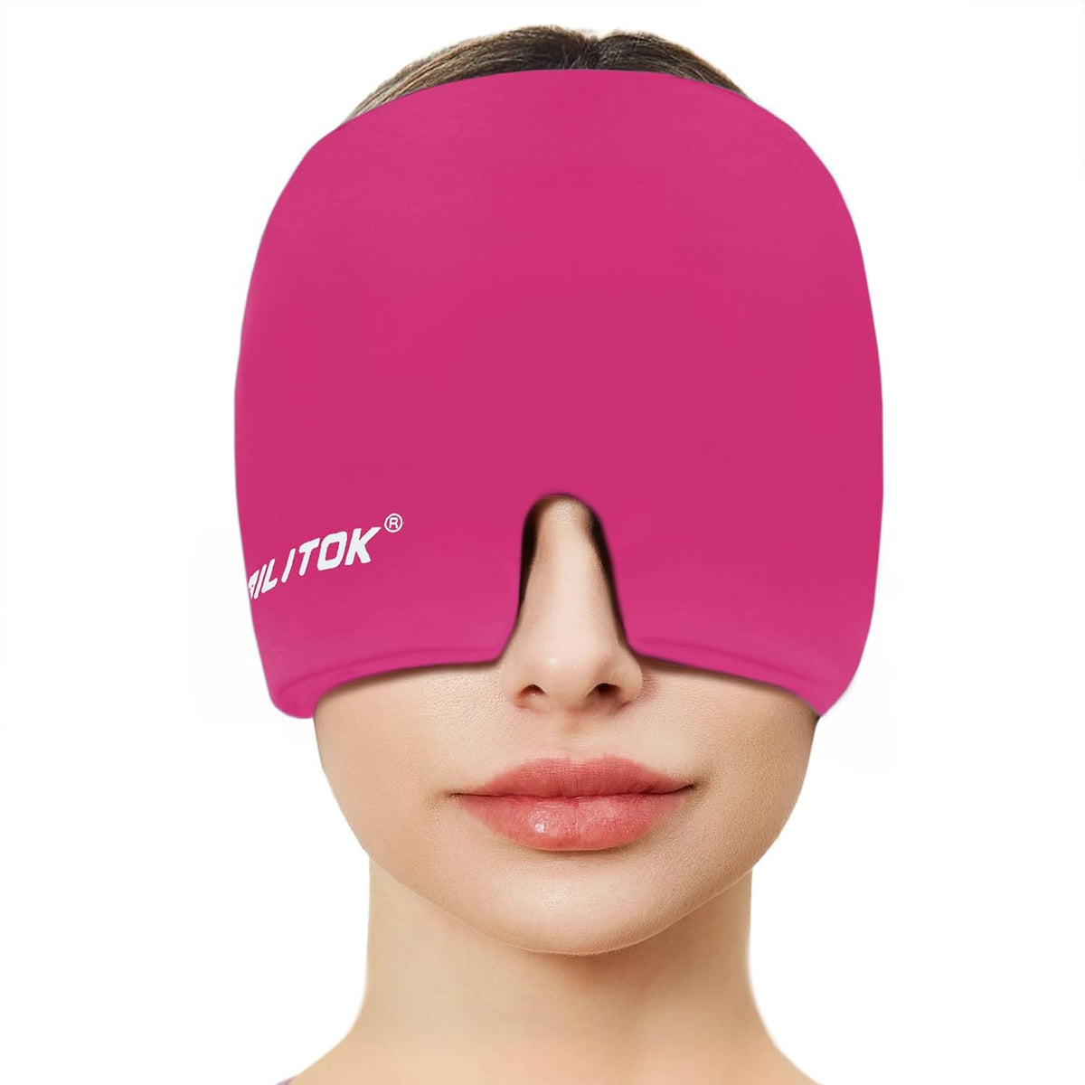 Migraine Headache Relief Cap, Gel Ice Head Wrap, Hot and Cold Therapy, Headache Eyes Mask for Sinus, Puffy Eyes, Tension and Stress Relief (Blue)