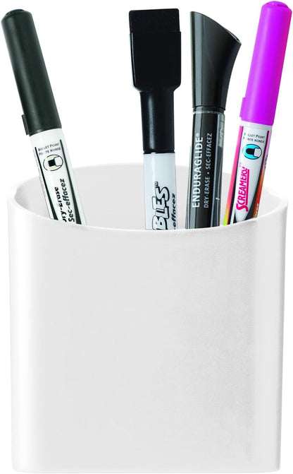 Quartet Magnetic Pen and Pencil Cup Holder, Black (48120-BK)