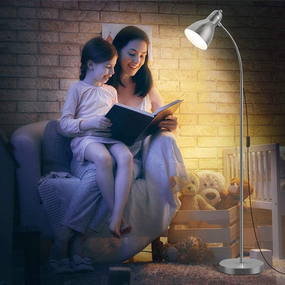 LEPOWER Floor Lamp, Metal Standing Lamp with Adjustable Gooseneck for Dorm | Easy to Assemble, E26 Base, Sturdy Metal Base, Convenient Switch, Task Reading Pole Lights for Office & Bedroom, Living Room