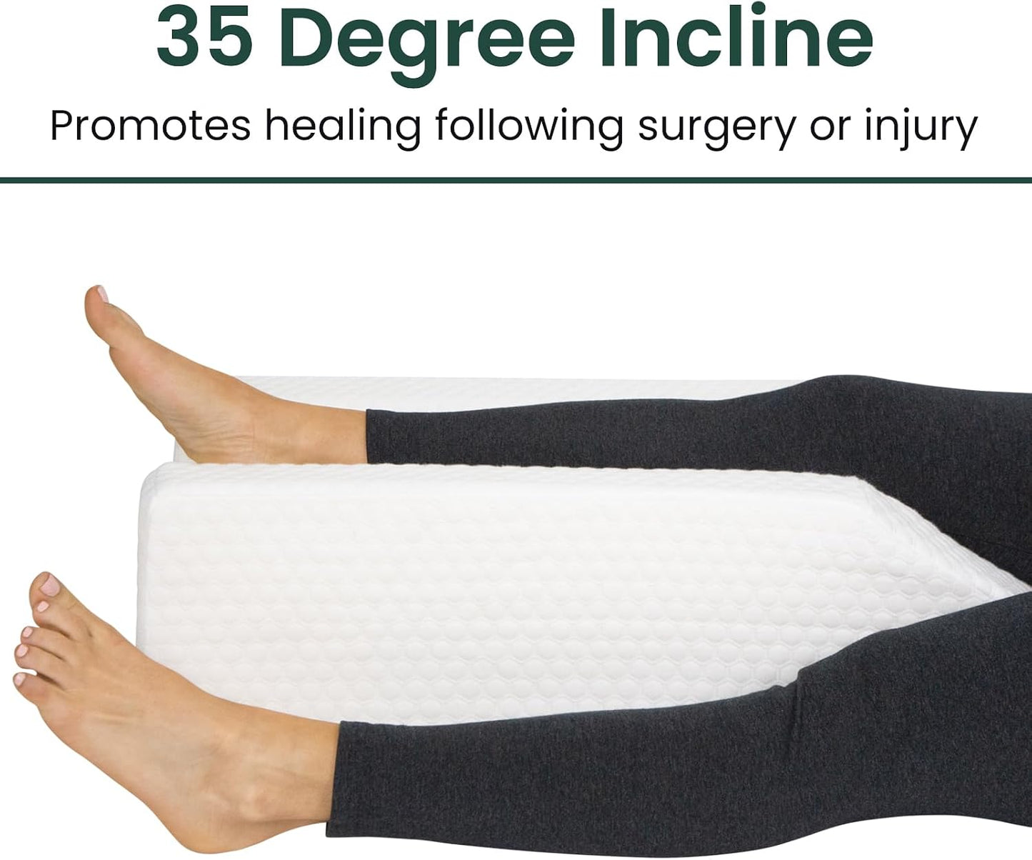 Xtra-Comfort Leg Elevation Pillow- Leg Wedge for Knee, Swelling, Elevation, After Surgery Must Haves - Post Surgery, Knee Pain Relief - Breathable for Knee, Ankle and Foot - Improve Blood Circulation | After Surgery Must Haves - Post Surgery, Knee Pain