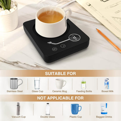 Tiptop Home Coffee Mug Warmer for Desk, Auto Shut Off, 3 Temperature Settings, Smart Candle & Tea Warmer with Gravity Sensor