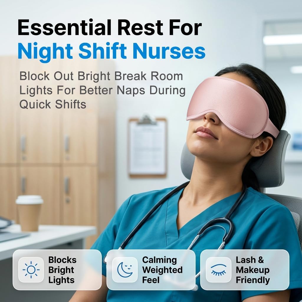 Facemoon Weighted Eye Masks for Sleep, 3D Blackout Sleep Mask for Women | Zero Eye Pressure, Deep Cups; Eyelash Friendly Sleep Mask for Airplane Travel Essentials, Night Shift Nurses, Office Naps