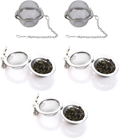 2PCS Premium Tea Infusers for Loose Leaf Tea - Upgraded Tea Strainers and Tea Balls for Flavoring Herbal Spices and Seasonings