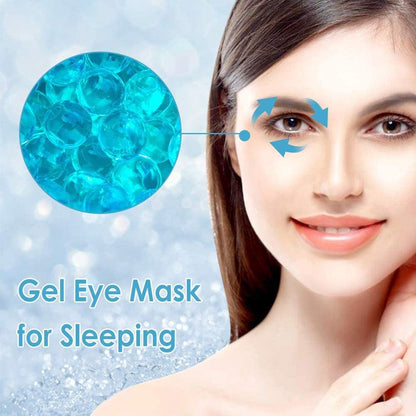 Cold Compress Eye Cover Reusable Gel Bead Sleep Eye Cover,Microwavable & Freezable Eye Compress Gel Mask with Adjustable Strap Puffy Eyes & Dark Circles for Women Girls
