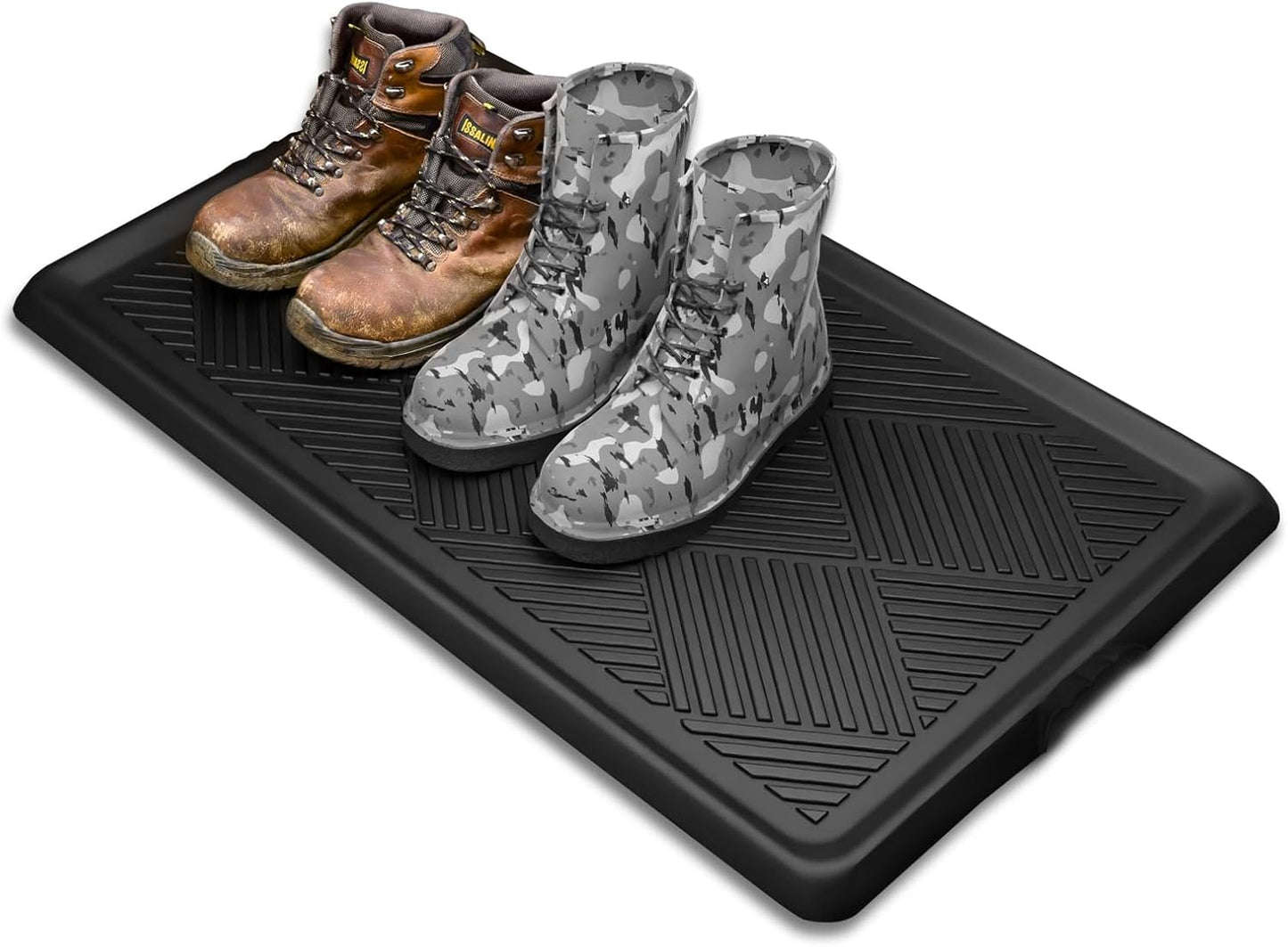 Boot Tray for Entryway, Rubber Mat for Shoe Organizer, 27.5" x16