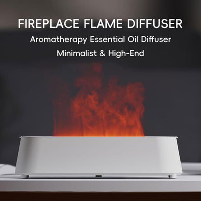 YALEDI Essential Oil Diffuser, Fireplace Flame Fire Oil Diffuser, 250ml Cool Mist Aromatherapy Humidifier, Scent Diffuser with 7 Colors Light, Remote Control, Timer & Auto-Off for Home, Room (Black)