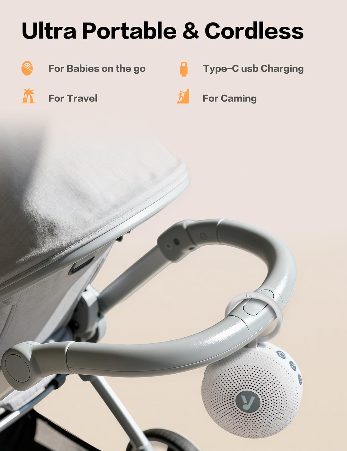 Portable Sound Noise Machine for Baby Kids Adult with 21 Natural Soothing Sounds, Powerful Battery, 32 Levels of Volume, Noise Canceling for Office & Sleeping, Sound Timer Therapy for Home, Travel