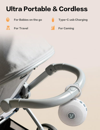 Portable Sound Noise Machine for Baby Kids Adult with 21 Natural Soothing Sounds, Powerful Battery, 32 Levels of Volume, Noise Canceling for Office & Sleeping, Sound Timer Therapy for Home, Travel
