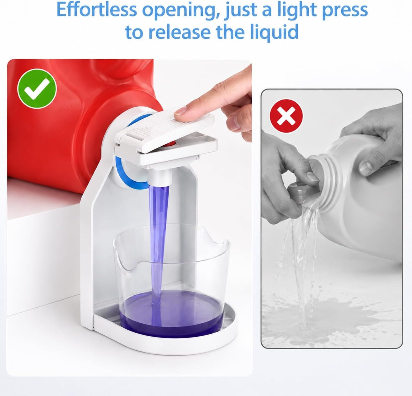 2Pcs Laundry Detergent Dispenser Cup Holder,Laundry Detergent Cup Holder and Drip Tray,Drip Collector,Detergent Dispenser,Upgraded Version of Labor-Saving Switch