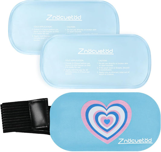 Gel Ice Packs for Injuries Reusable 2 Packs Hot Cold Gel Wrap with Strap | for Pain Relief Swelling Shoulder Rotator Cuff Back Hip Ankle Knee C-Section & Postpartum Recovery,10x5.5 Inch, Pink