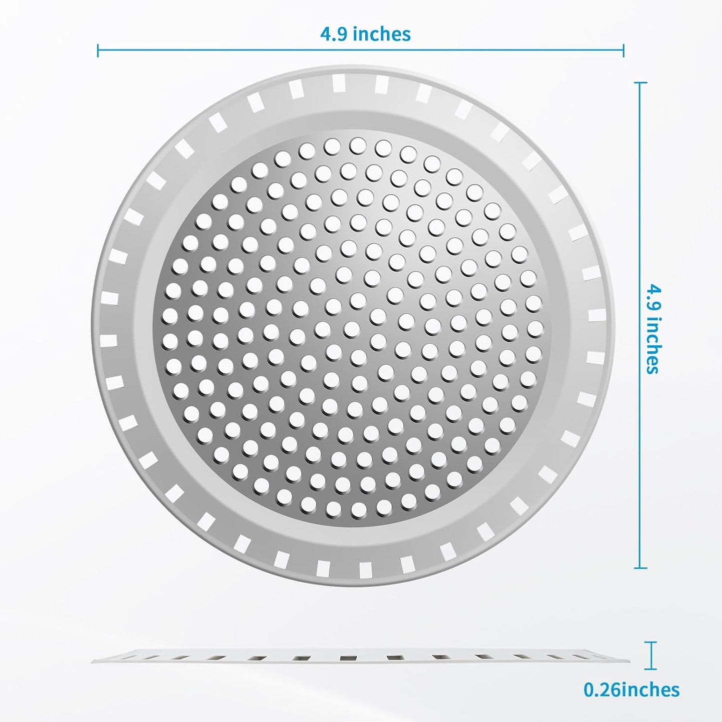 Shower Drain Hair Catcher,Aluvor Shower Drain Cover Bathtub Drain Strainer | Weighted Metal Hair Trap Stopper Sink Protector Filter Bathroom Flat Strainer Stopper (Silver gray)