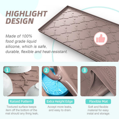 Waterproof Under Sink Mat 34" x 22", Silicone Mat Kitchen liner | BPA-Free Silicone Tray with Raised Lip Protect Cabinets from Leaks, Versatile Home Organizer for Bathroom, Pets, Boots, Floor