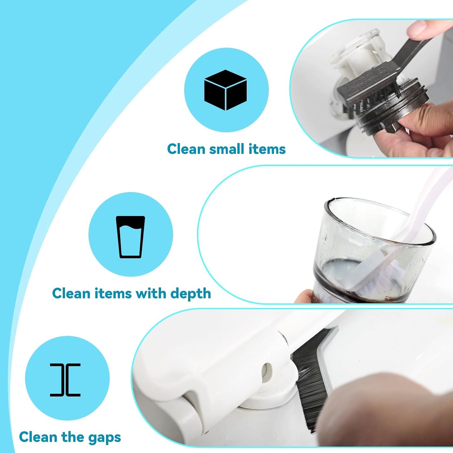 Washing Machine Cleaning Brush,Dryer Vent Cleaner Kit,Crevice Brush for Bathroom, Shower & Kitchen - Scrub Brushes with Long Handle,Household Cleaning Tools Tile, Bathtub, Sink, Grout Cleaning Brushes | Crevice Brush for Bathroom, Shower & Kitchen Scrub