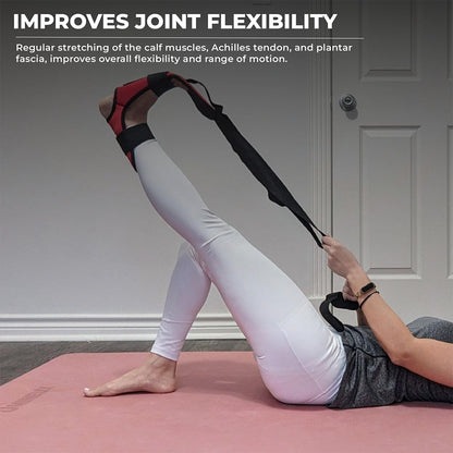 Foot and Calf Stretcher - Stretching Strap for Plantar Fasciitis, Achilles Tendonitis, Heel Spurs, Foot Drop, & Hamstring, Versatile Stretch Strap Used as Leg stretcher, Hamstring Stretcher and Foot Stretcher