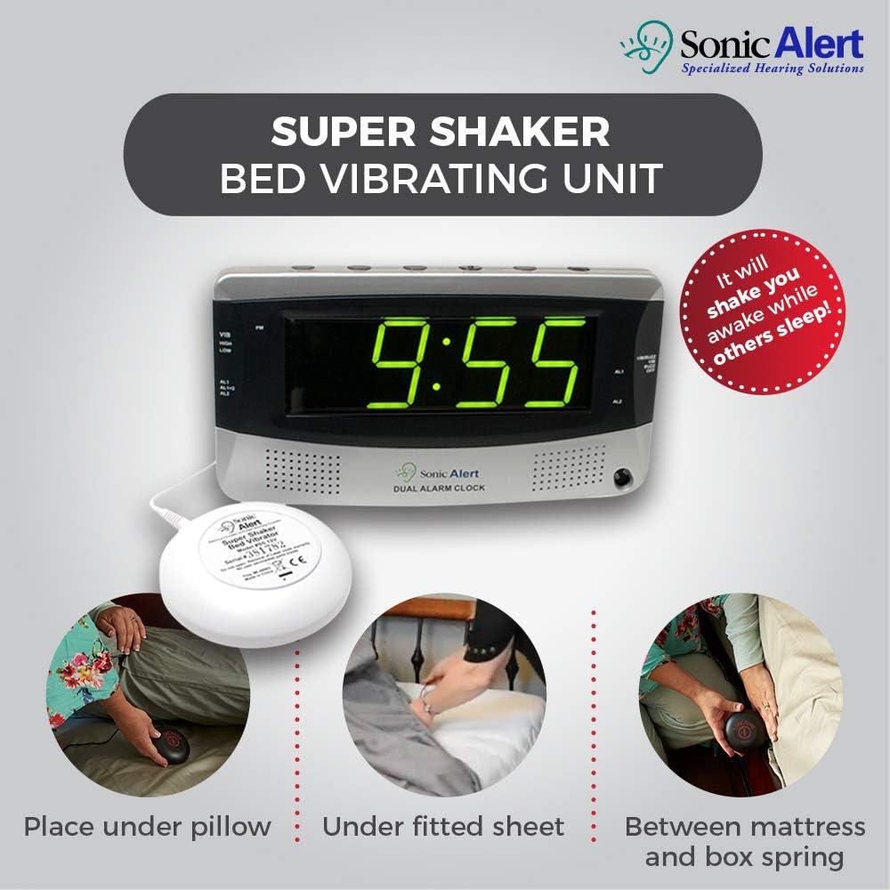 Sonic Alert SBD375SSEU/USA Sonic Boom Dual Alarm Vibrating Alarm Clock