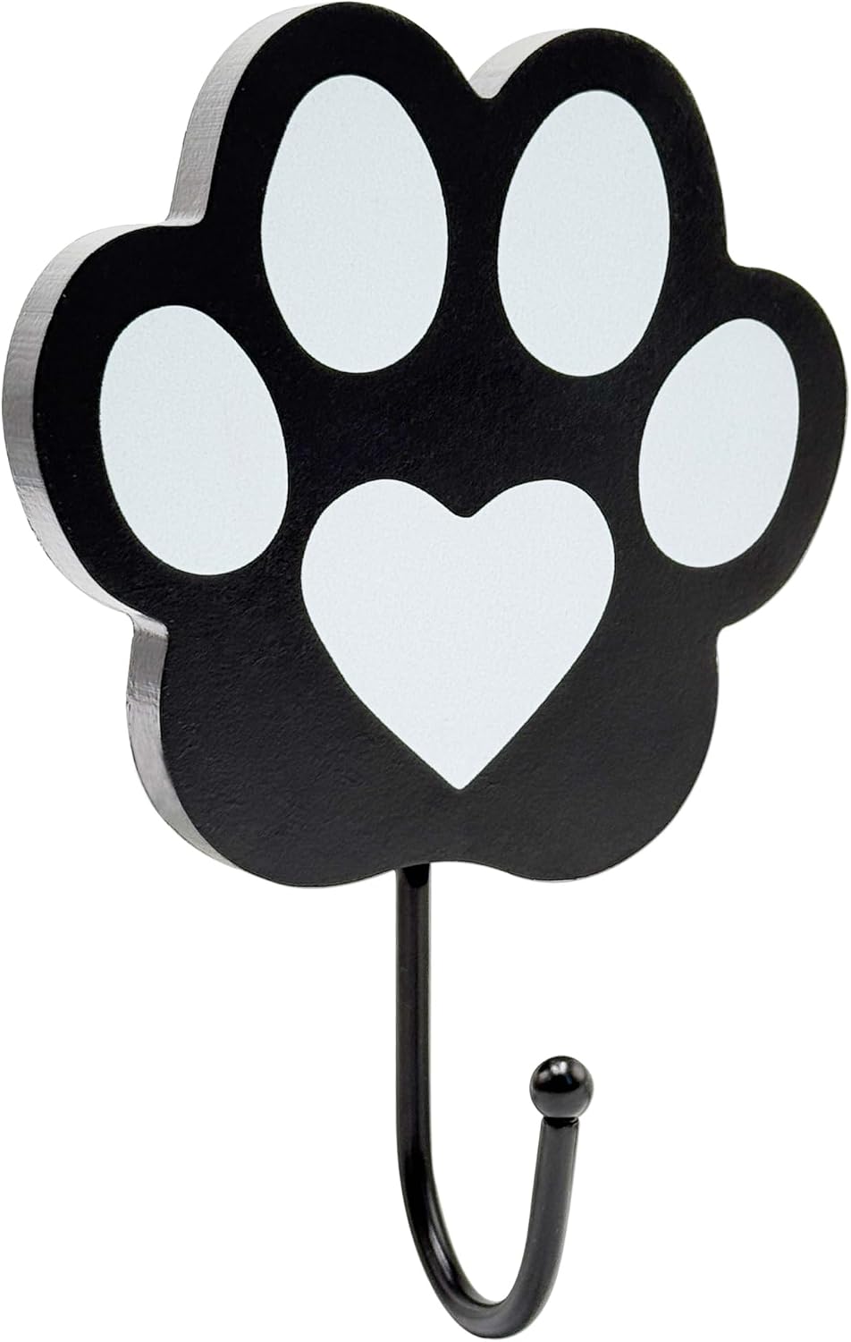 Unique Wooden Dog Leash Holder Wall Mounted, Coat and Key Hook for Wall, Dog Paw Decor for Home Living Room, Great Gifts for Cat Lovers