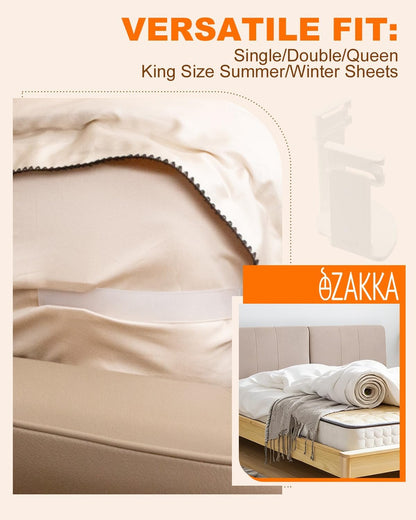 eZAKKA 8PCS Adjustable Replacement Strips for Bed Sheet Holder | Bed Sheet Straps Compatible with Most Bed Lock Sheet Holders，Cuttable sheet locks for fitted sheets