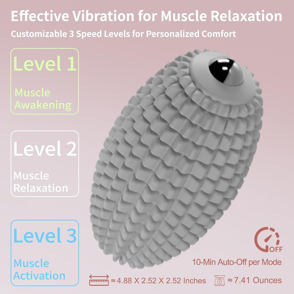 Vibrating Massage Ball for Plantar Fasciitis, Silicone Trigger Point, Myofascial Massage Ball, Deep Tissue Roller for Back, Shoulder, Foot, Muscle Recovery, Hip & Psoas Release Tool (Blue)