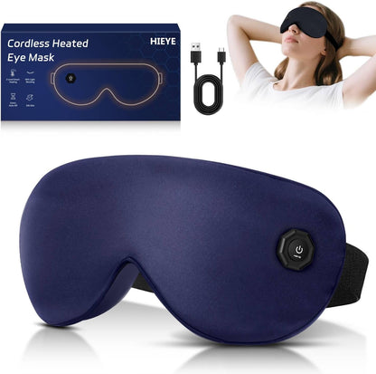 Cordless Heated Eye Mask for Dry Eyes,Electric Warm Compress for Fast Eye Relief Rechargeable USB Heat Relax Mask for Sleep