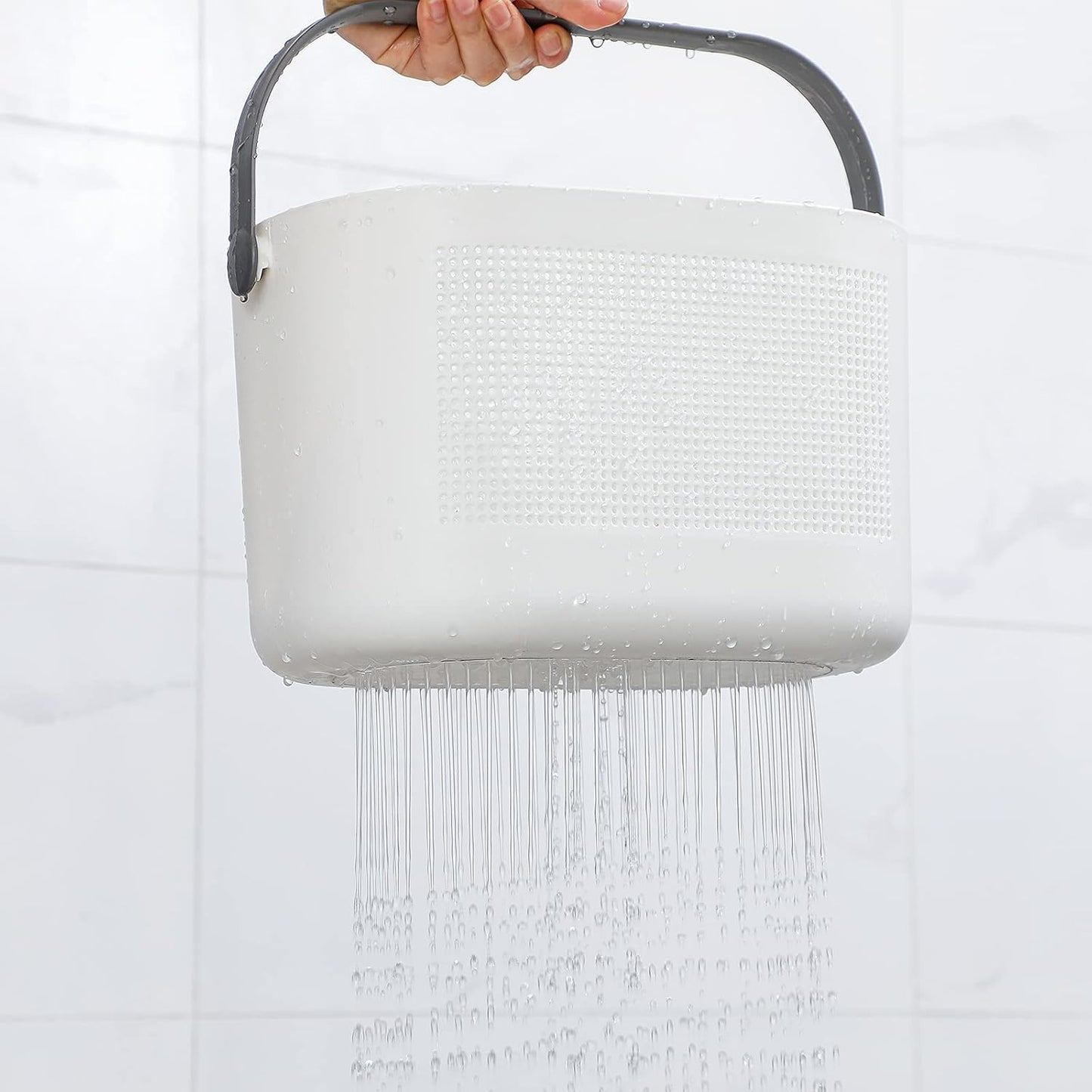 Plastic Portable Shower Caddy Basket, Storage Organizer with Handle, Yellow | Bottom Drain Holes, Keep Dry, Sturdy and Durable, Easy to Carry for Bathroom, Kitchen, Dorm Room, RV, College