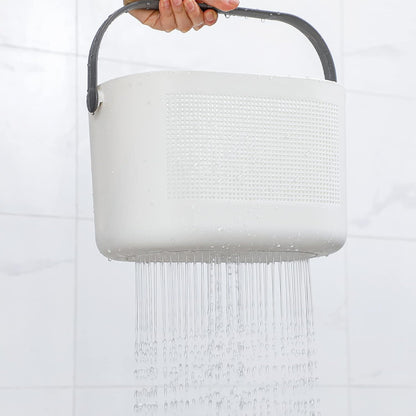 Plastic Portable Shower Caddy Basket, Storage Organizer with Handle, Yellow | Bottom Drain Holes, Keep Dry, Sturdy and Durable, Easy to Carry for Bathroom, Kitchen, Dorm Room, RV, College